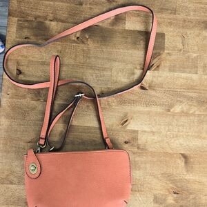 Coral Leather Crossbody Bag